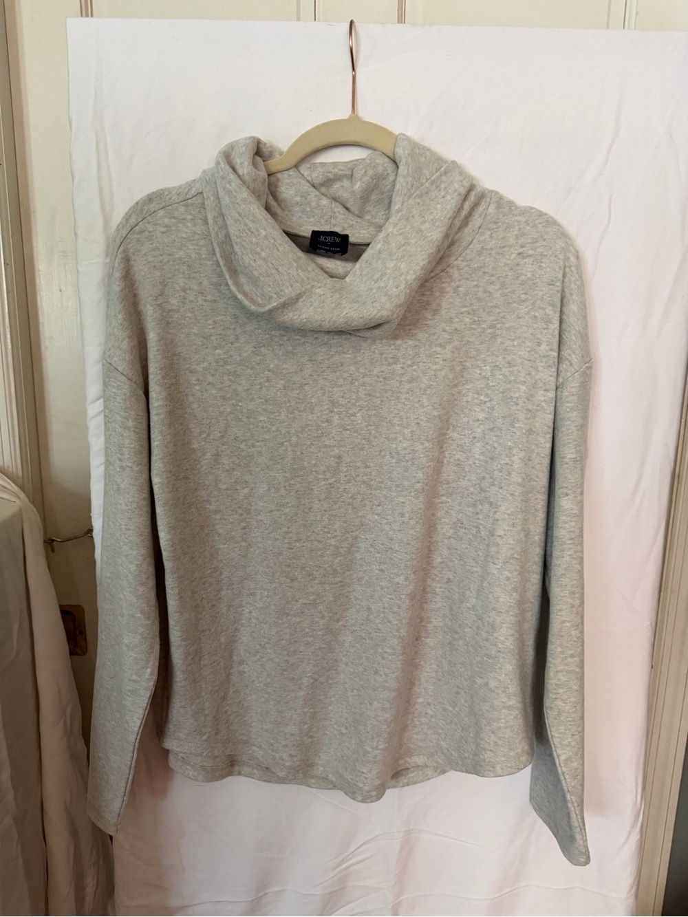 J. Crew Light Gray Cowl Neck cloud spun Sweater sweatshirt